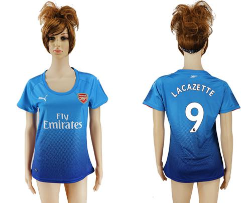 Women's Arsenal #9 Lacazette Away Soccer Club Jersey